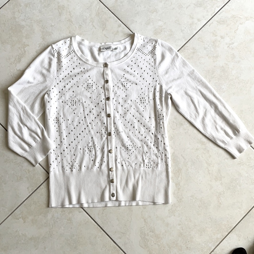 White cardigan